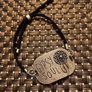 Hand Crafted Silver Plate Bracelet with Black Cord